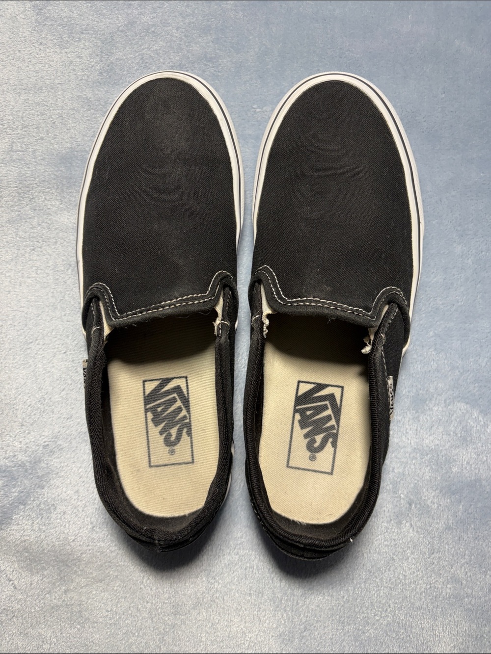 Vans Women's Black Canvas Slip-On Loafers